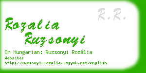 rozalia ruzsonyi business card