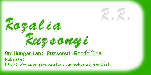 rozalia ruzsonyi business card